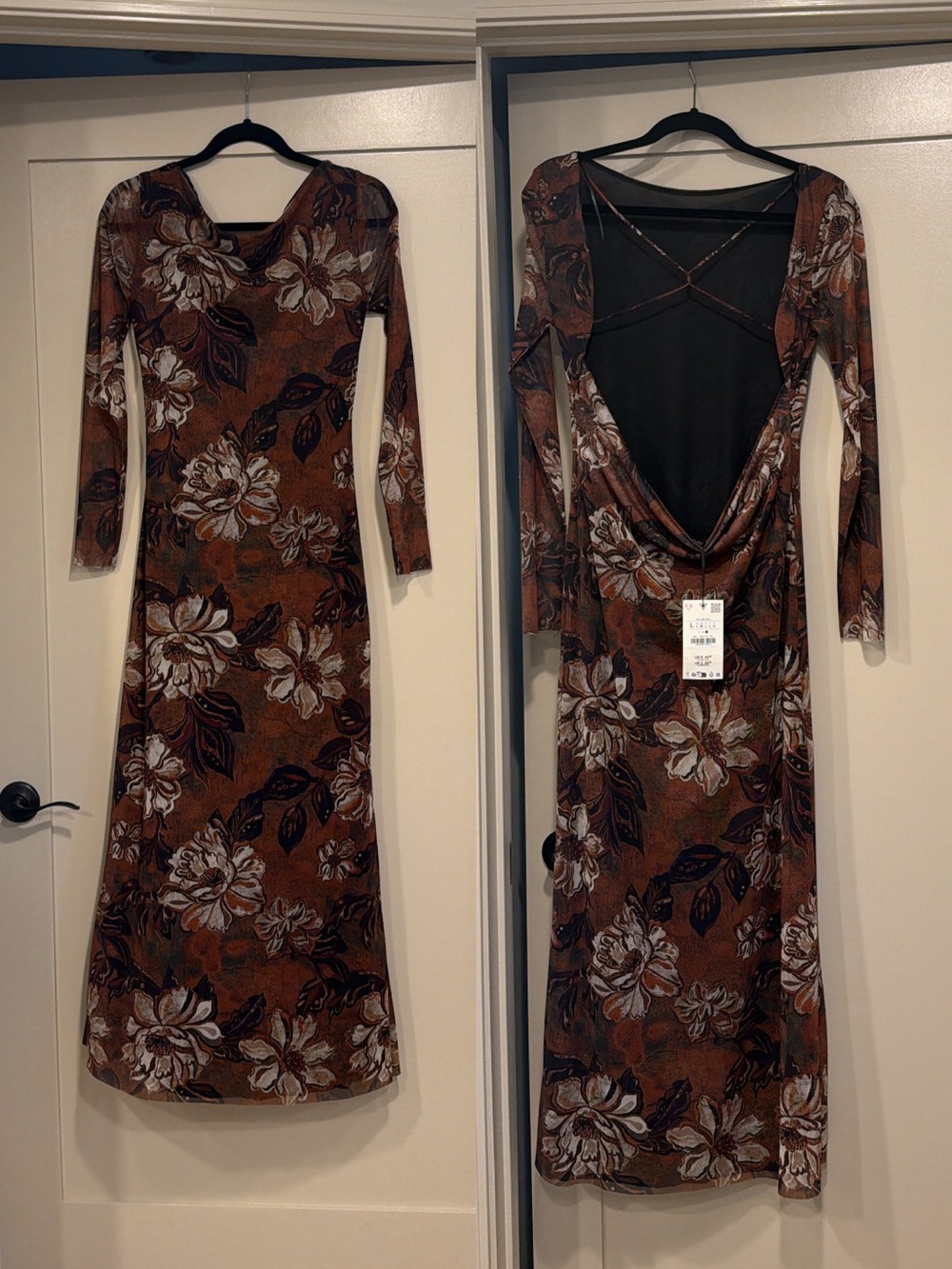 ZARA Floral Mesh Dress